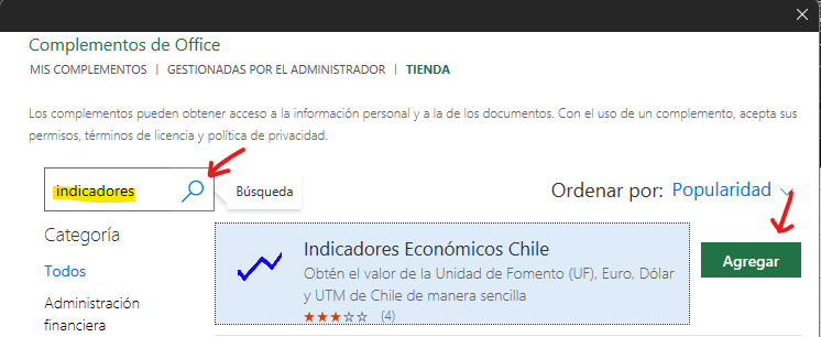 Instalando complemento Indicadores Económicos Chile en Office / Excel